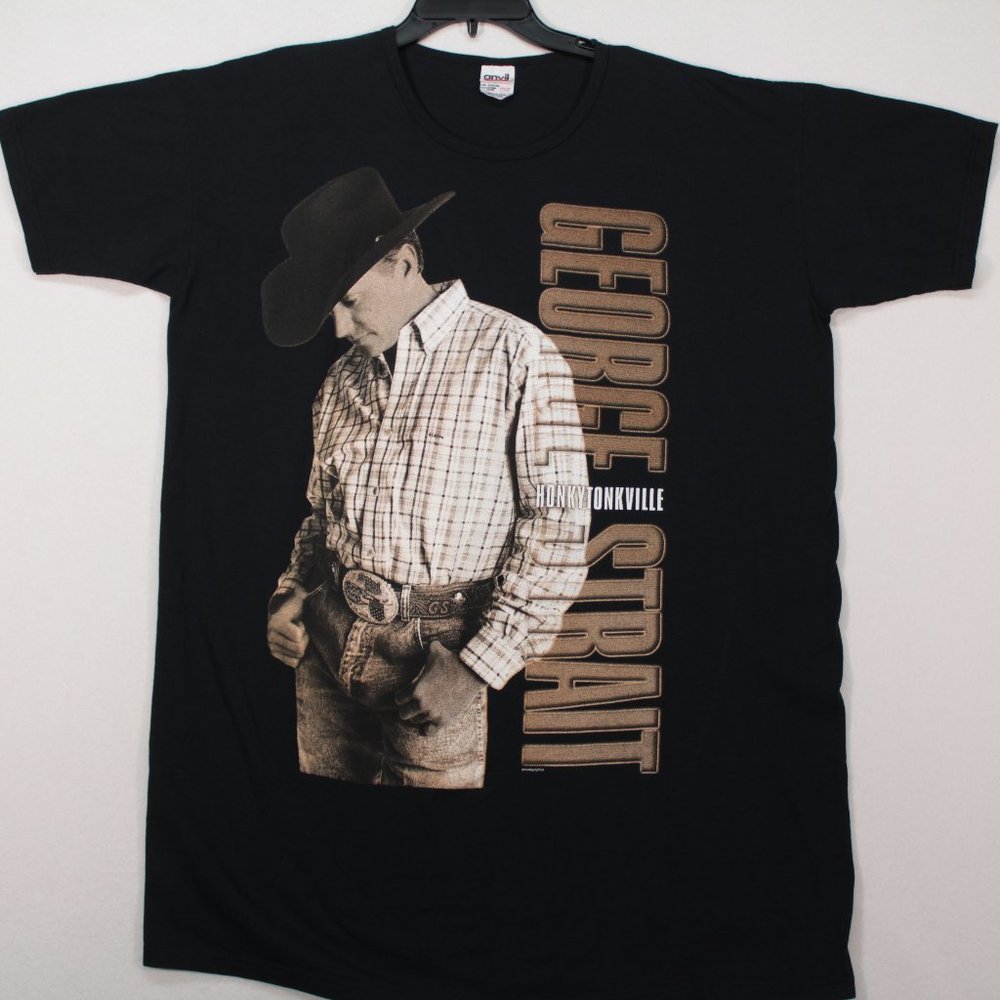 George Strait Anvil T-shirt Styled for Women One Size Fits All Black
